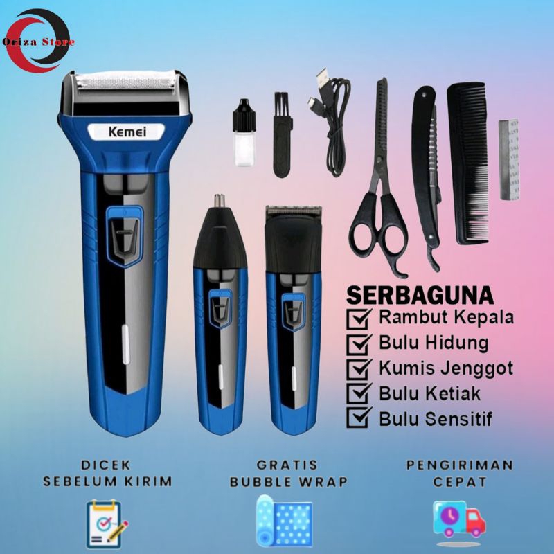 Jual Mesin Cukur 3in1 Multifungsi Kemei KM 6331 Trimmer Shaver Cas