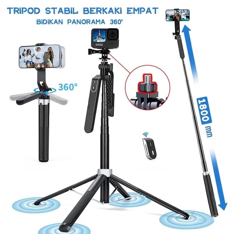 Jual TNW L16 Tripod Tongsis HP Bluetooth Selfie Stick Remote Kamera Go