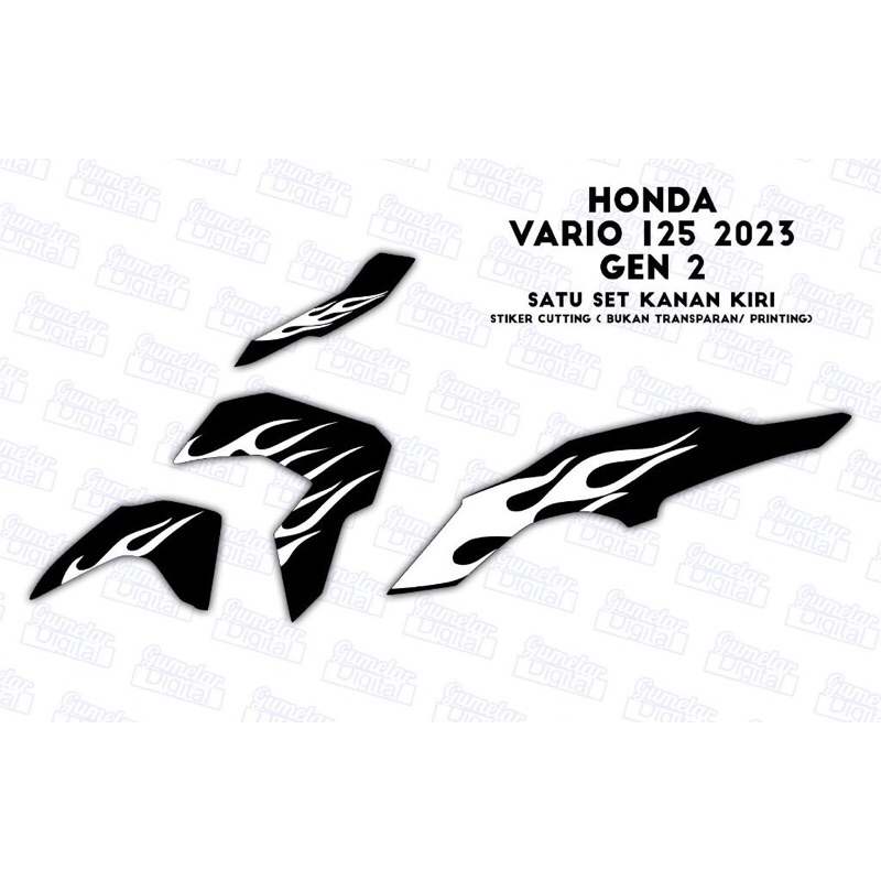 Jual CUTTING STIKER STRIPING HONDA VARIO 125 2023 DESIGN API HOT WHEELS