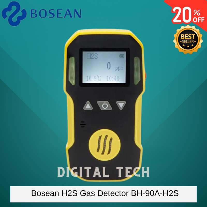 Jual H2S Gas Detector Bosean BH 90A Hydrogen Sulfide Detektor Monitor