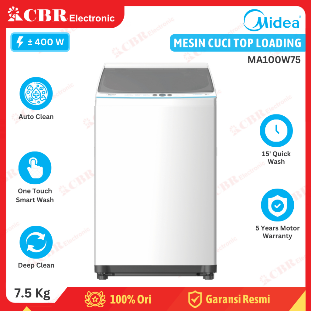 Jual Mesin Cuci MIDEA Top Loading 7 5 Kg MA100W75 Shopee Indonesia