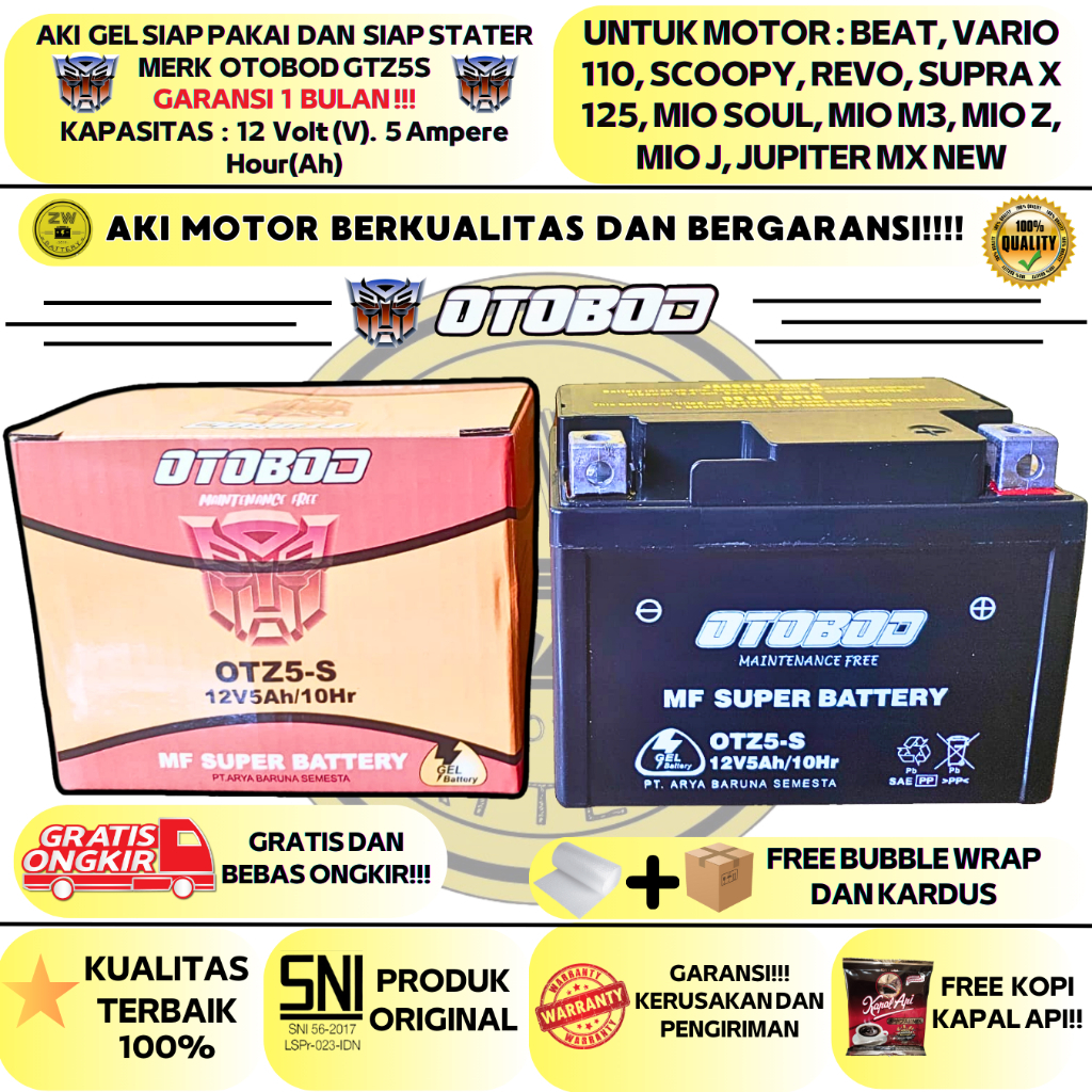 Jual Aki Motor Beat Vario Revo Spacy Blade Verza Gtz S Otobod