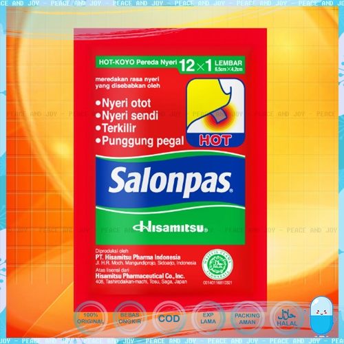 Jual SALONPAS KOYO HOT MERAH 1 SACHET ISI 12 LEMBAR HISAMITSU MEREDAKAN