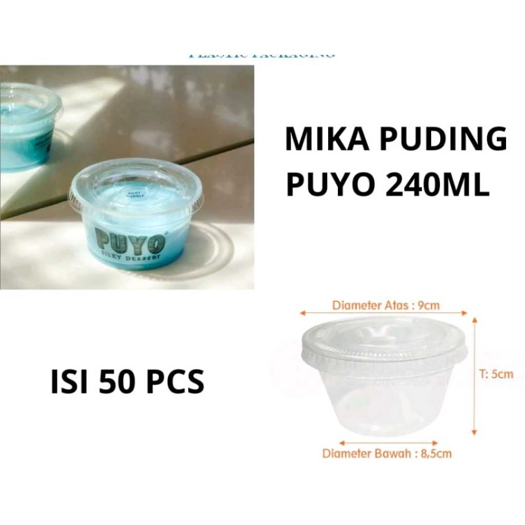 Jual Mika Puding Puyo Warna Bening Plastik Foodgrade Alas Dan Tutup Isi