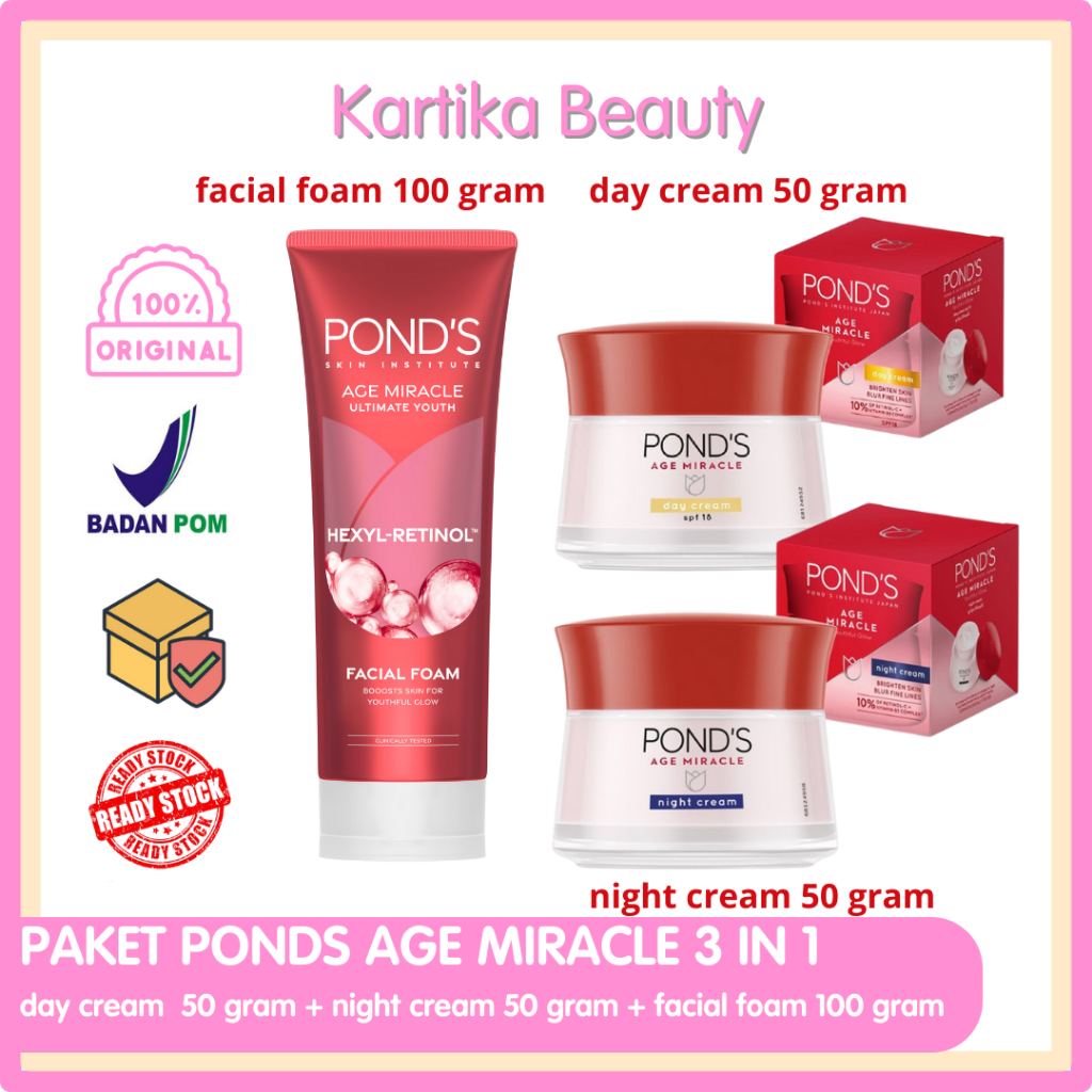 Jual Paket Ponds Age Miracle In Krim Siang Gram Dan Krem Malam