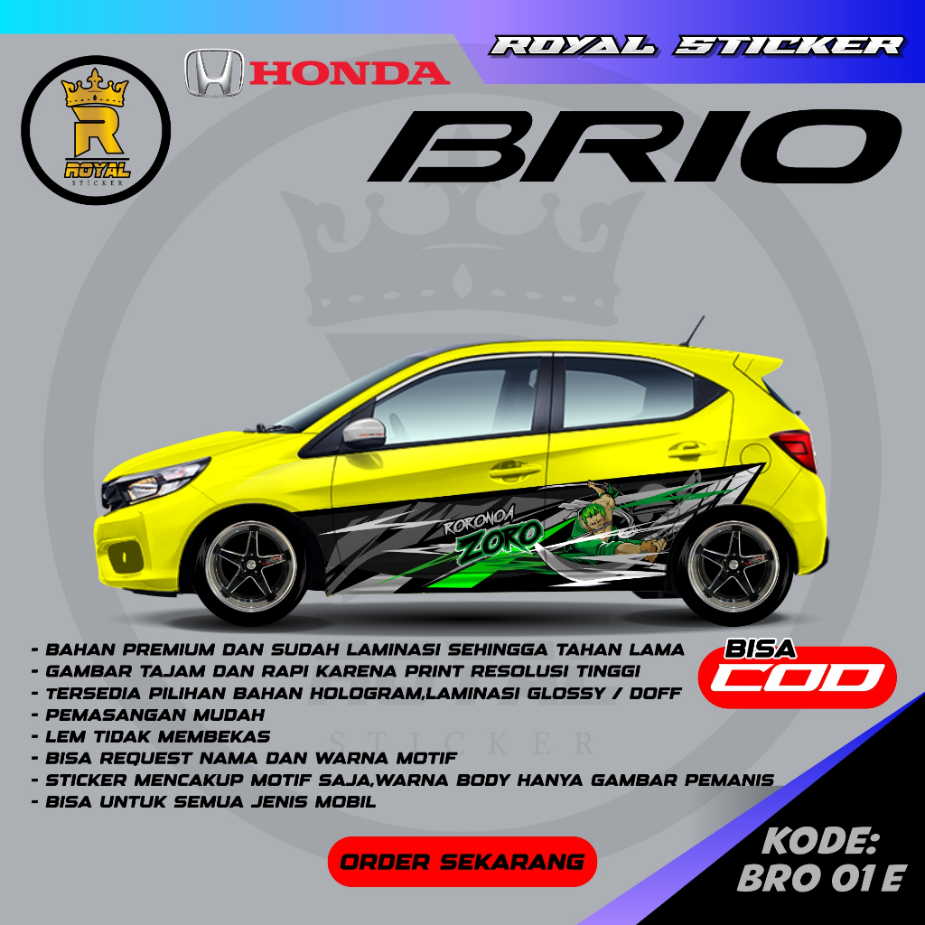 Jual DECAL MOBIL HONDA BRIO JAZZ AYLA AGYA SEMUA JENIS MOBIL