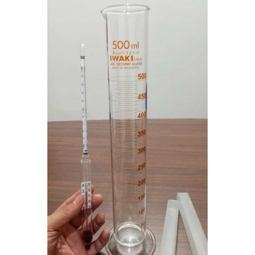 Jual Paket Hydrometer With Thermometer Untuk Solar Complete With Gelas