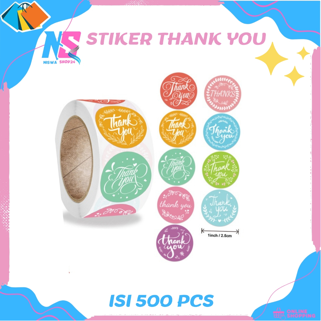 Jual Stiker Thank You Isi Pcs Shopee Indonesia