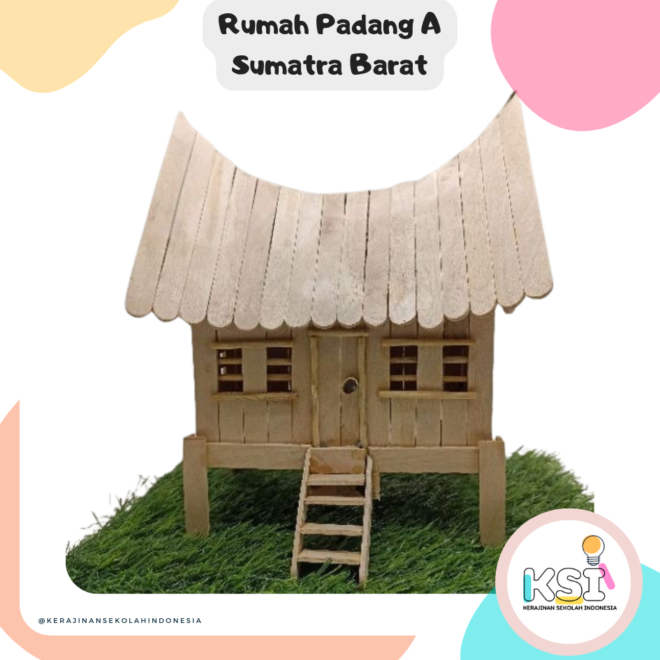 Jual Miniatur Rumah Adat Padang Sumatra Barat Kreatif Dari Stik Eskrim