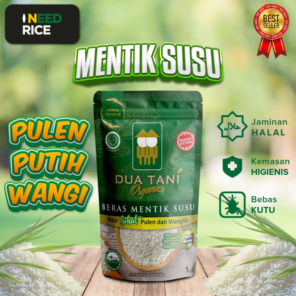 Jual Beras Organik Mentik Susu Wangi Dua Tani Kg Shopee Indonesia