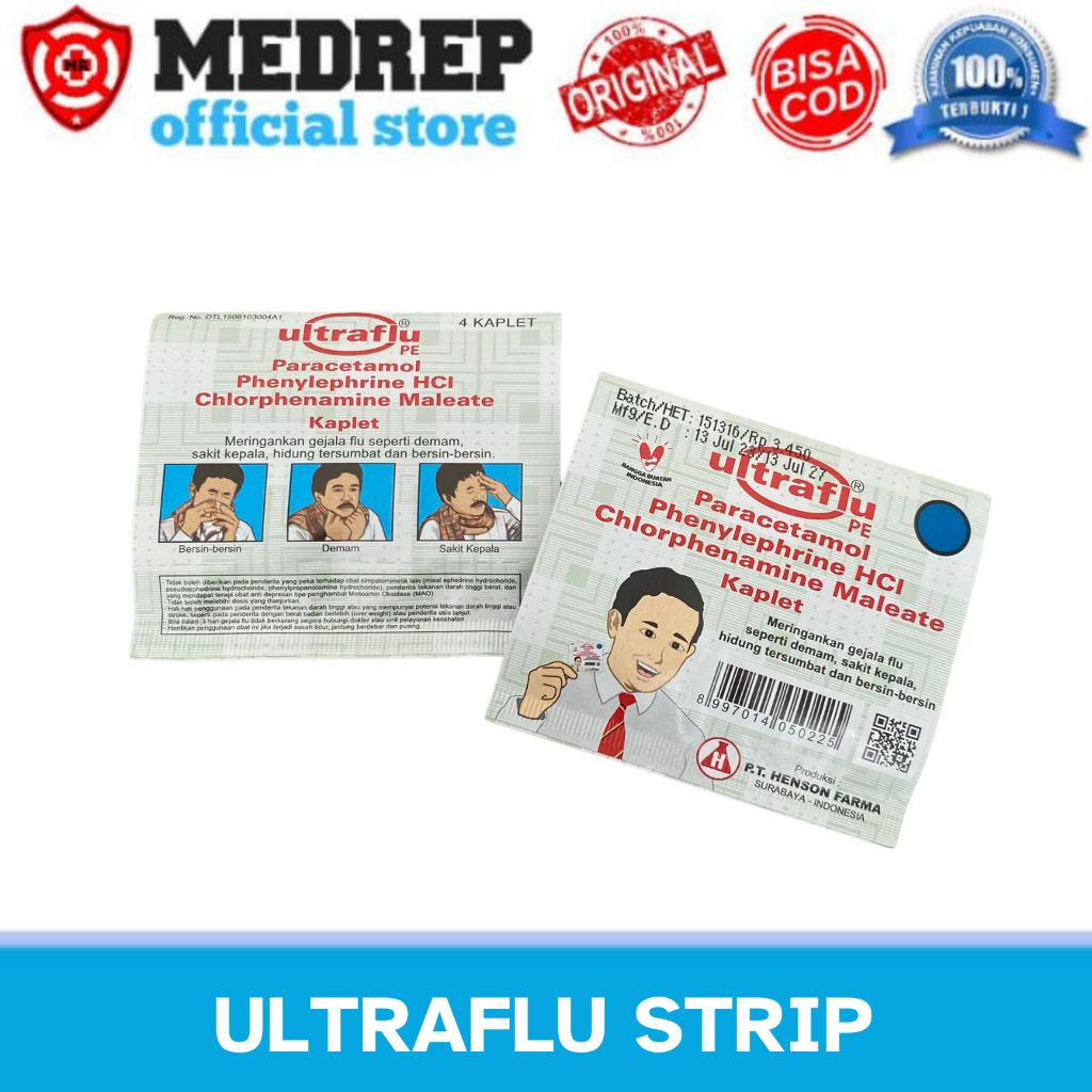 Jual Ultraflu Strip Isi Tablet Paracetamol Meringankan Gejala Flu