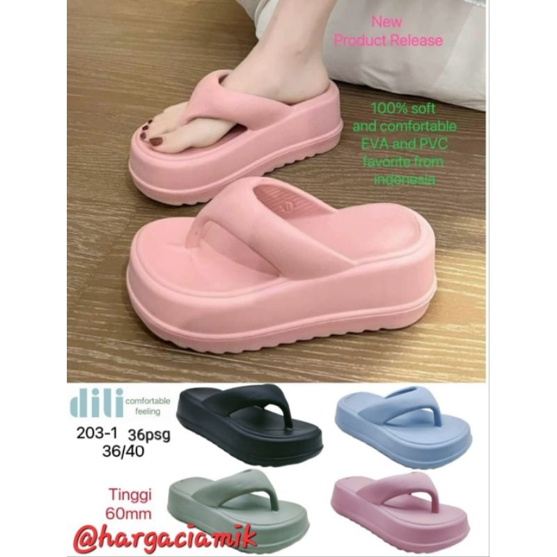 Jual SANDAL JAPIT WANITA WARNA POLOS TEBAL 6 Cm 203 Size 36 40 Shopee