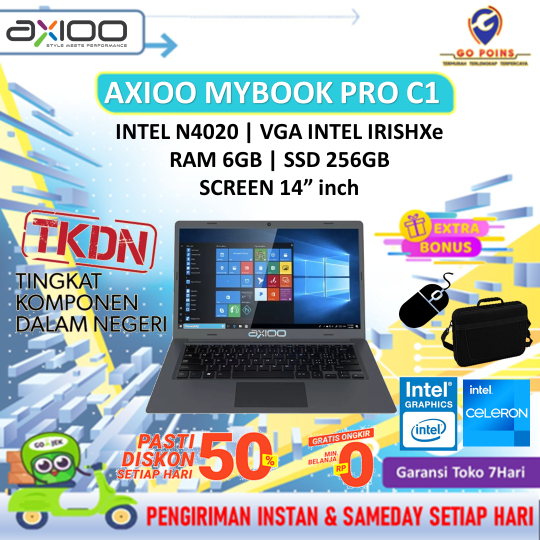 Jual AXIOO MYBOOK PRO C1 TKDN 6S2 INTEL N4020 RAM 6GB SSD 256GB WinPro