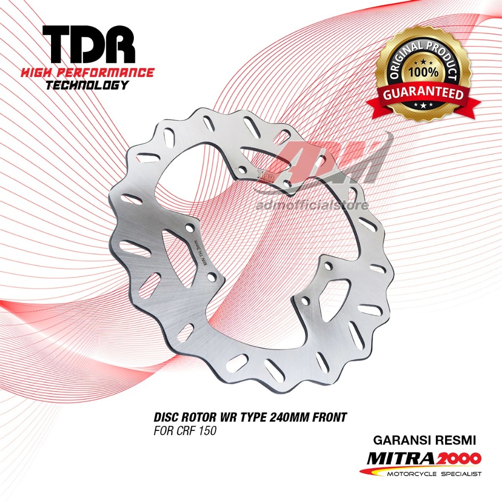 Jual Piringan Cakram TDR CRF 150 Disc Rotor WR Type Depan Belakang