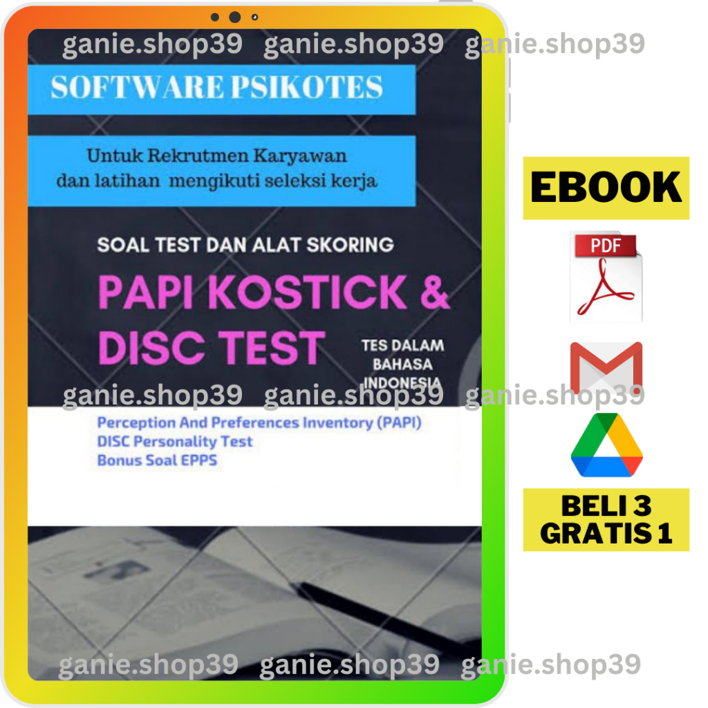 Jual 128 E B O O K PSIKOTES KEPRIBADIAN PAPI KOSTICK DISC DAN ALAT