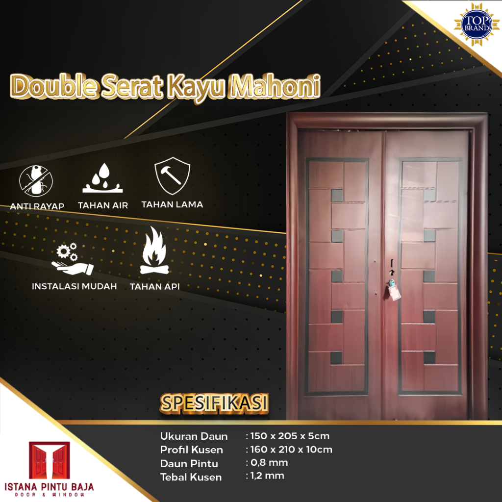 Jual IPB LUXURY DOUBLE MAHONI Set Pintu Utama Double Pintu Kamar