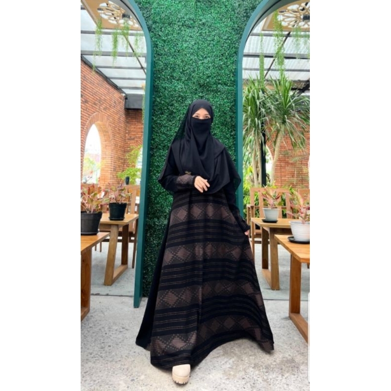 Jual READY Terbaru ABAYA HIJAZ COFFE Gamis Hitam Temboro Abaya Khas