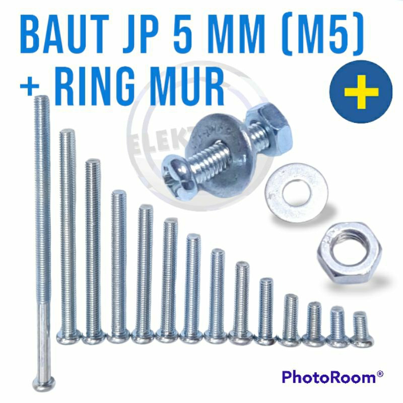 Jual Baut JP 5mm Ring Mur BRM Sekrup M5 Drat Halus 5x6 5x8 5x10