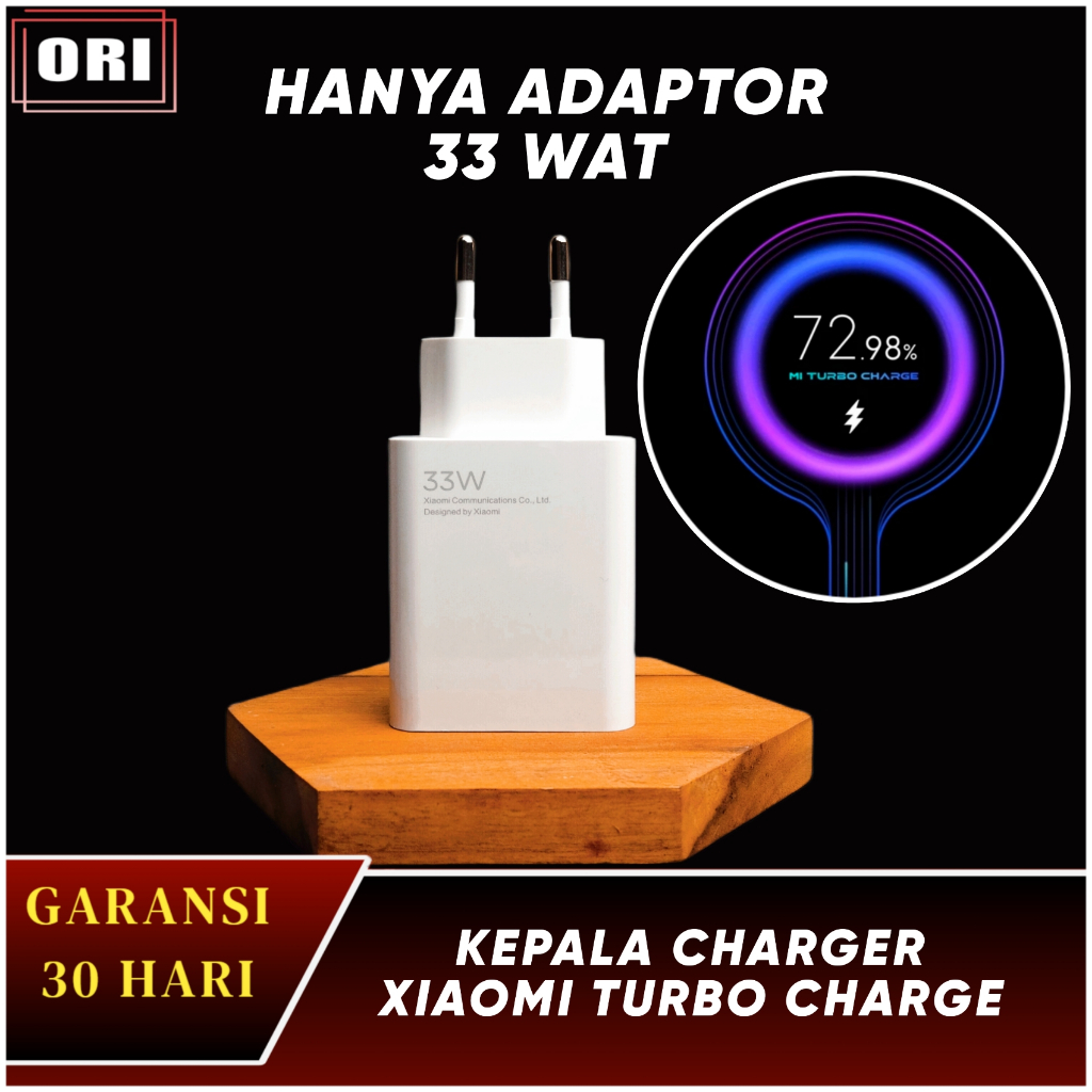 Jual Kepala Charger Adaptor Xiaomi Watt Turbo Charging Ori