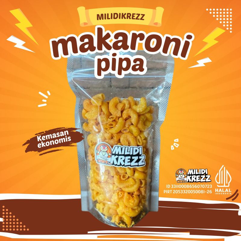 Jual Makaroni Pipa Kemasan Ekonomis Cemilan Pedas Makroni Milidikrezz