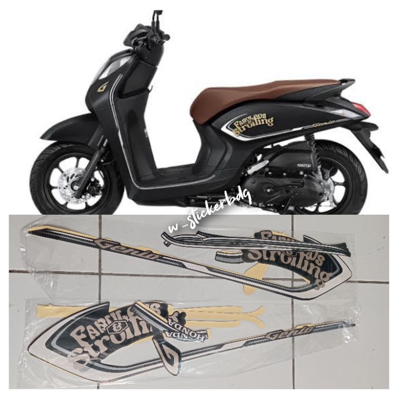 Jual Striping Lis Honda Genio Fabulous Hitam Black Matte