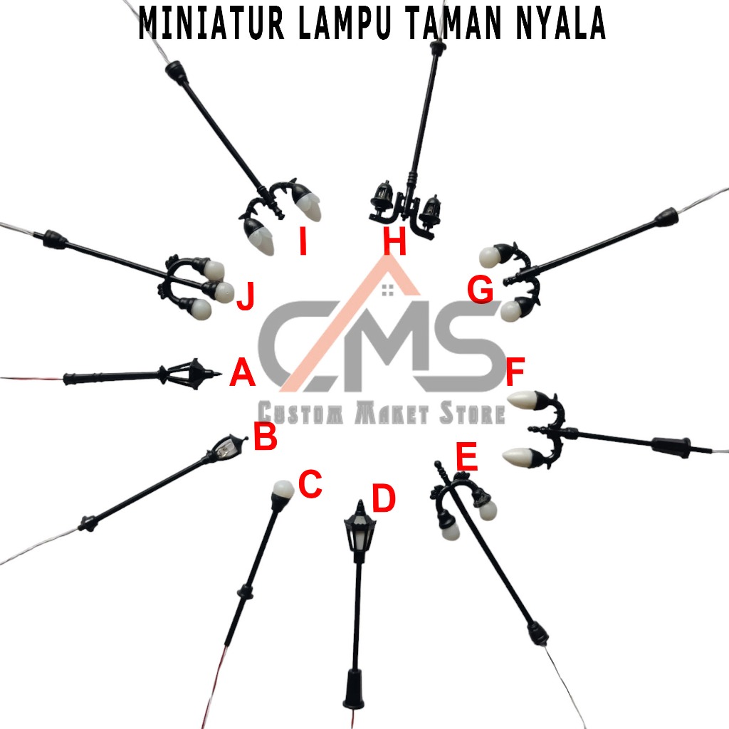 Jual Miniatur Lampu Taman Nyala Maket Lampu Taman Nyala Shopee