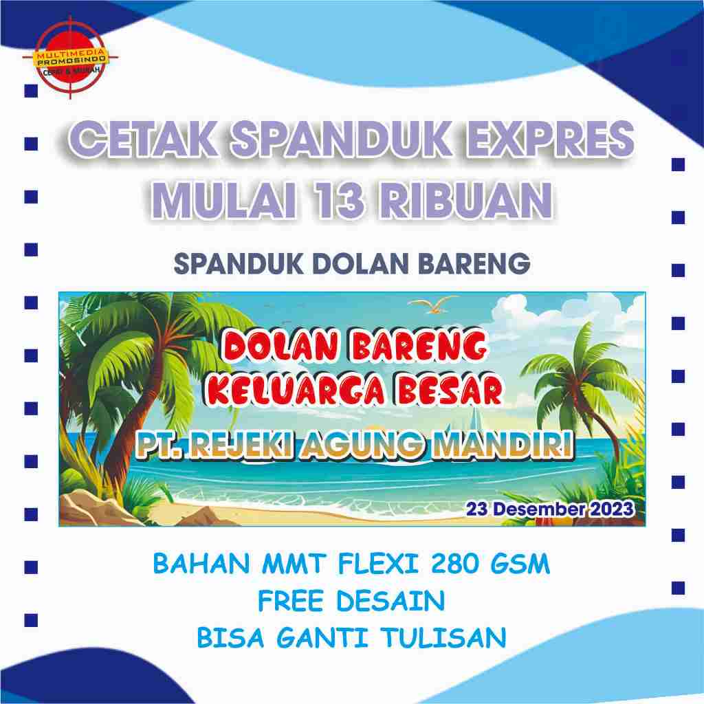 Jual Cetak Spanduk DOLAN BARENG 1 Hari Jadi GRATIS DESAIN Bahan