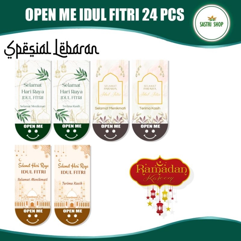 Jual Stiker Idul Fitri Segel Kemasan Open Me Hari Raya Idul Fitri