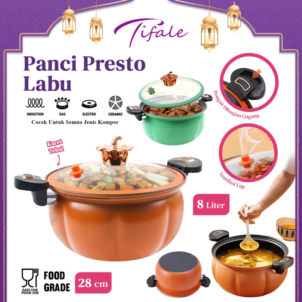 Jual Tifale Panci Presto Labu Liter Wajan Panci Presto Coating Batu