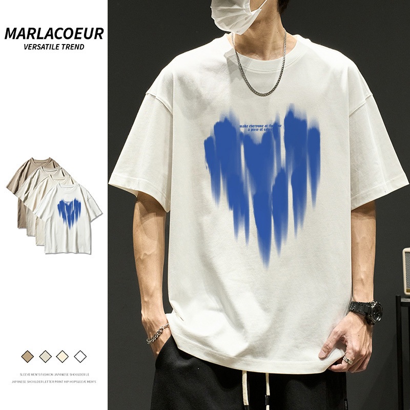 Jual Marlacoeur T Shirt Atasan Baju Kaos Oversize Pria Putih Dewasa