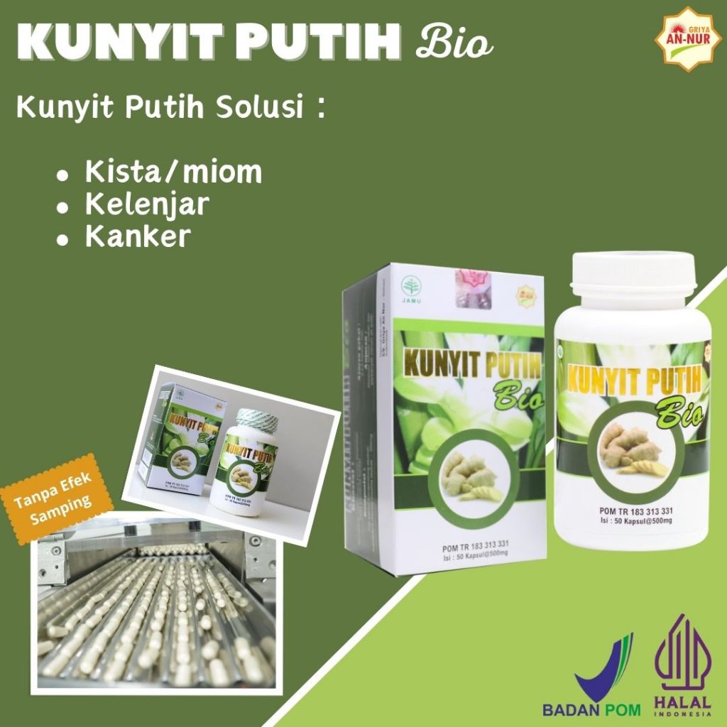 Jual Kapsul Kunyit Putih Bio Herbal Kesehatan Kanker Shopee Indonesia