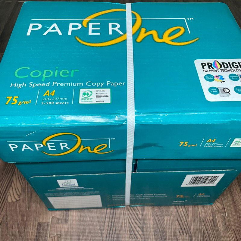 Jual Paper One Kertas HVS A4 75gr 1 Dus Box 5 Rim Print Fotocopy