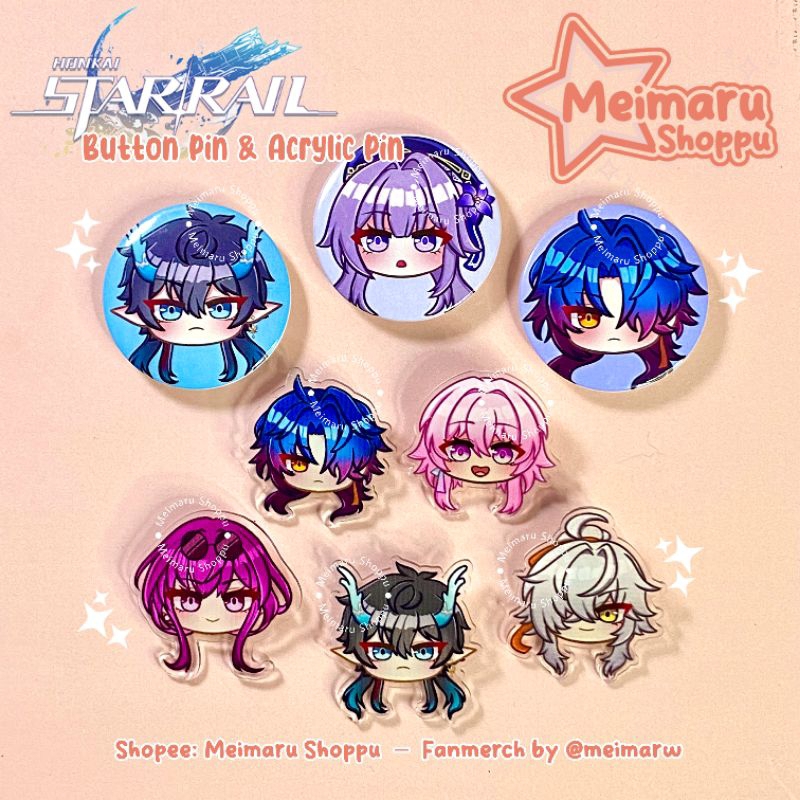 Jual Meimaru Shoppu BUY 3 GET 1 Button Pin Acrylic Pin Honkai