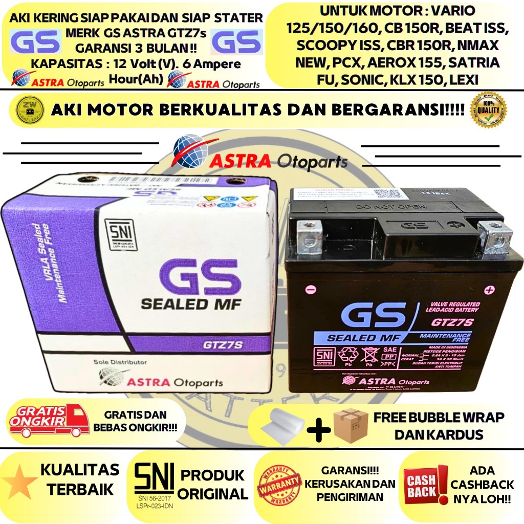 Jual AKI MOTOR VARIO 125 150 NMAX NEW PCX CB 150R ADV GTZ7S GS