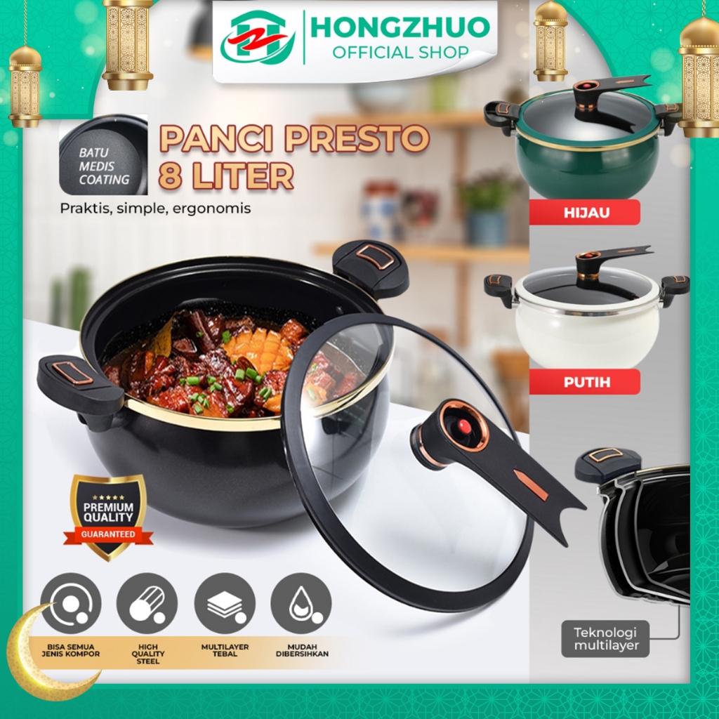 Jual Hongzhuo Panci Presto Teflon 8L Anti Lengket High Quality Coating