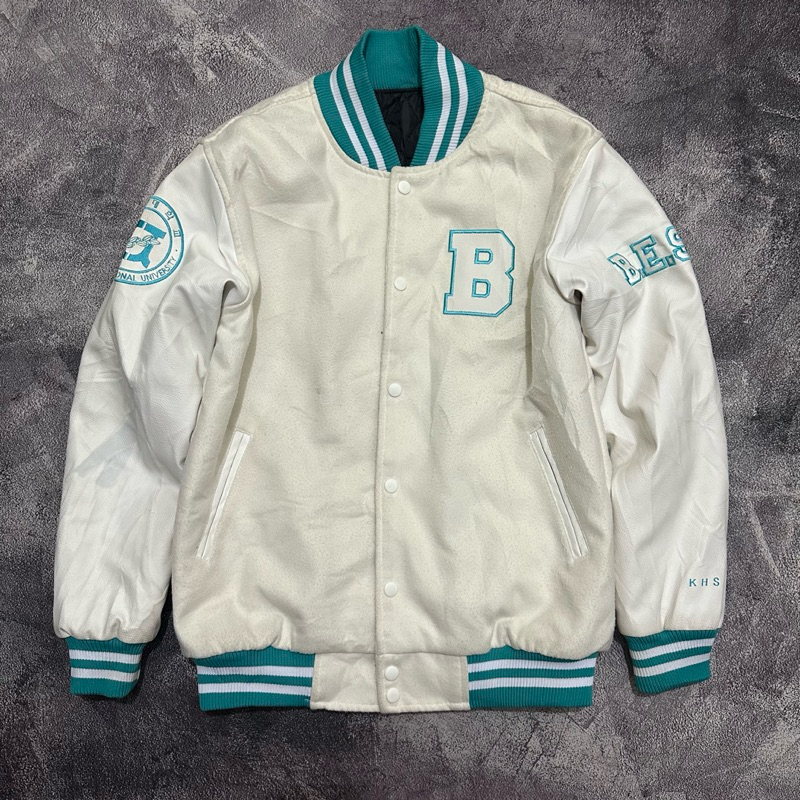 Jual Varsity Jacket Univ Leather Varsity Broken White Jacket Varsity