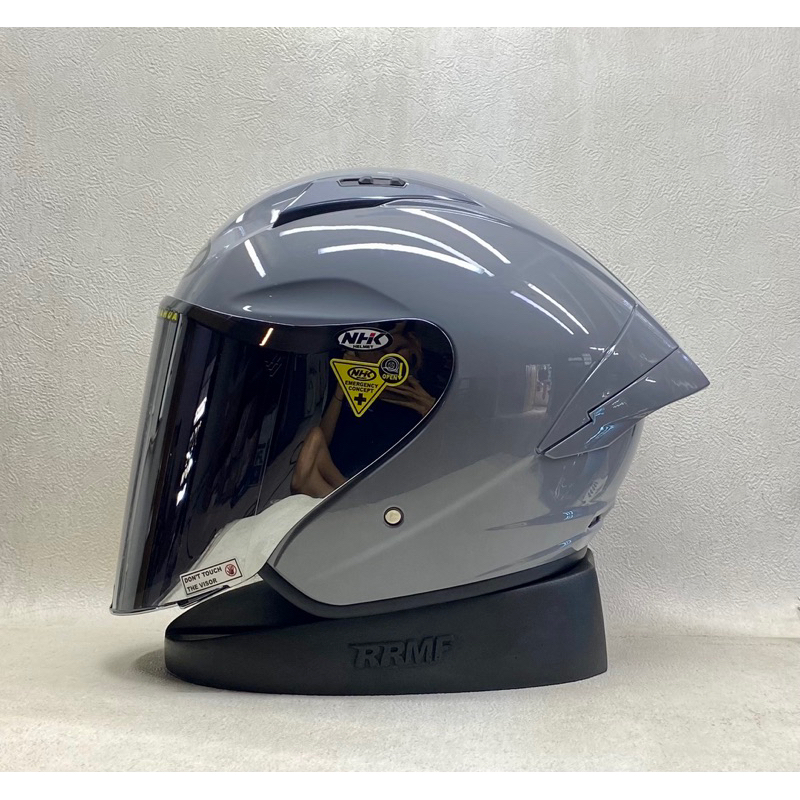 Jual NHK N1 Max Solid DM Grey Glossy Helm Half Face Single Visor