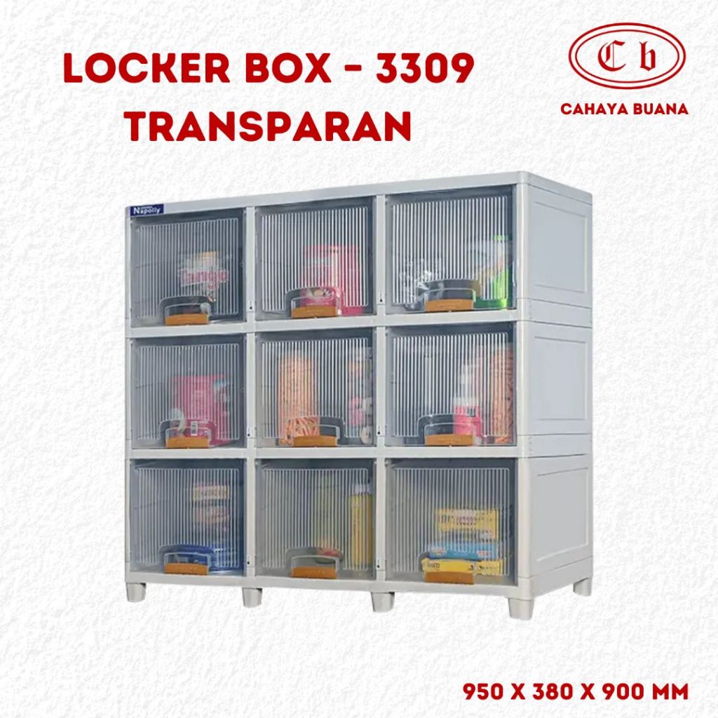 Jual Lemari Plastik Pintu Slinding Napolly Pintu Locker Transparan