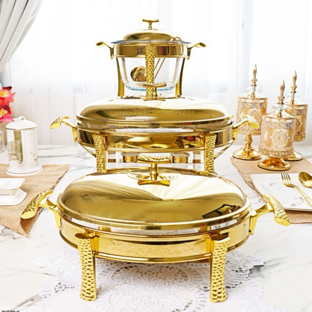 Jual Prasamanan Gold Mewah Prasmanan Sultan Serving Dish Harga An