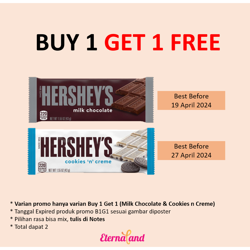 Jual Hersheys Chocolate Bar Cokelat Hershey Bar Impor Usa Shopee