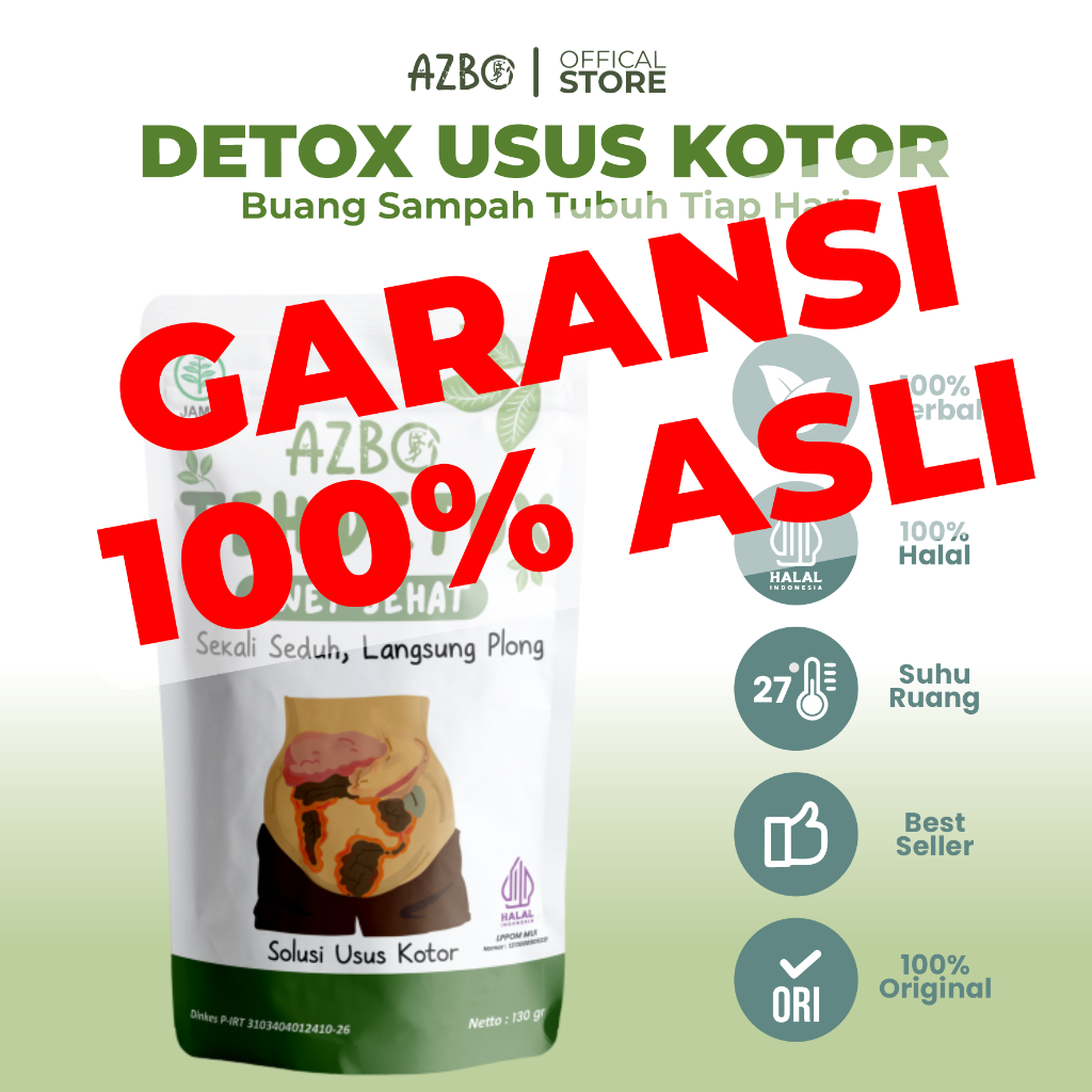 Jual AZBO Teh Detox Awet Sehat Herbal Tea Bersih Usus Pencernaan