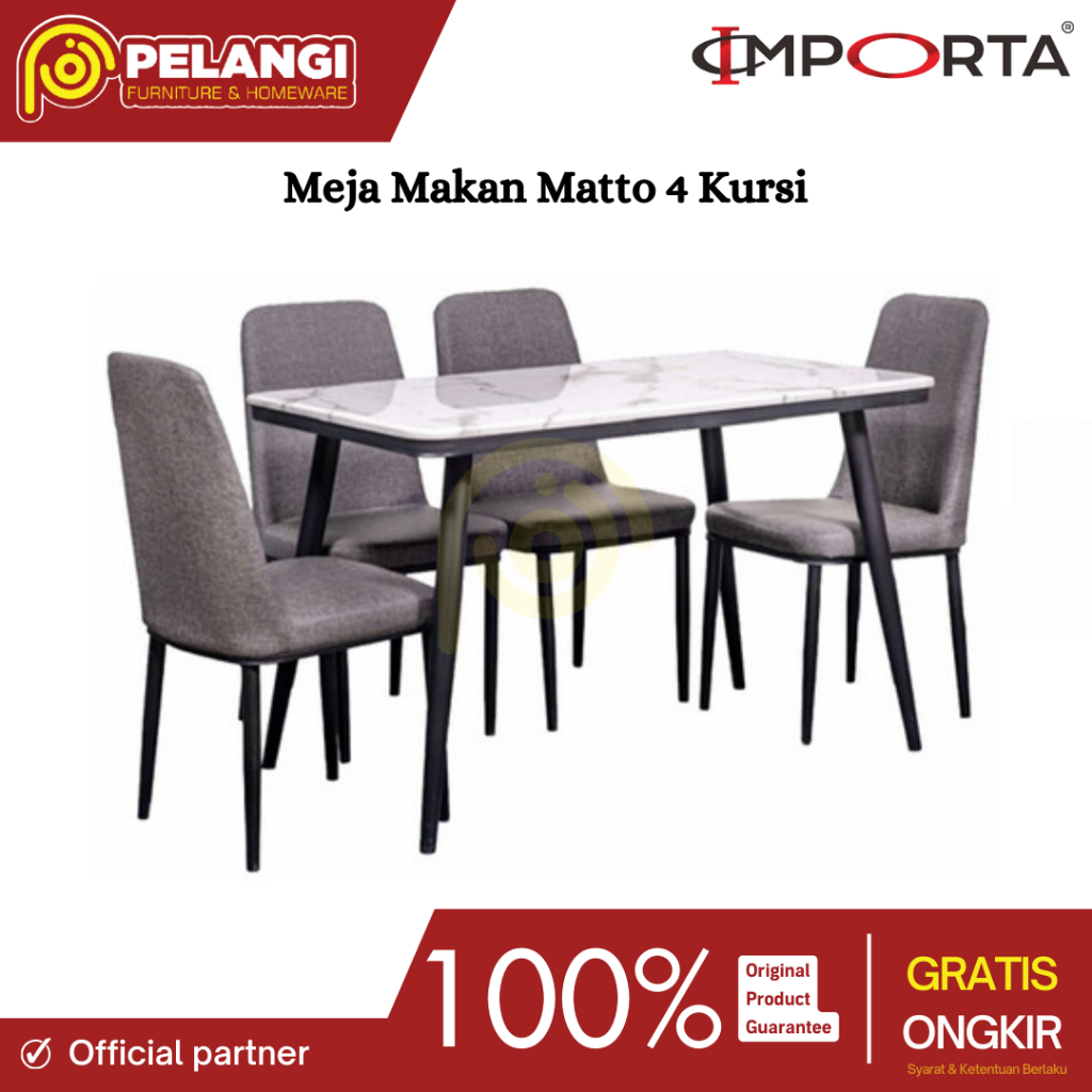 Jual Pengiriman Hanya Area Solo Raya Meja Makan Importa Matto 4 Kursi