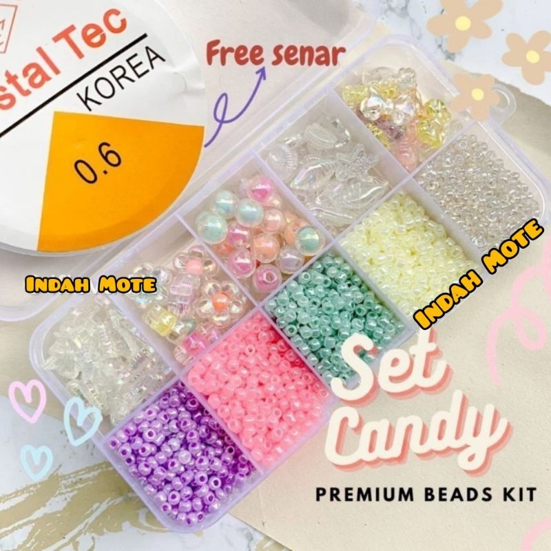 Jual Paket Manik Beads Kit Aesthetic Senar Elastis Set Manik Manik