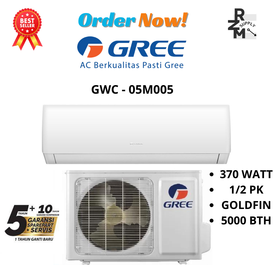 Jual AC GREE 1 2 PK STANDART GWC 05MOO5S Shopee Indonesia