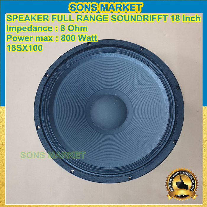 Jual SPEAKER WOOFER SOUNDRIFFT 18SX100 18 INCH 18IN 18 FULL RANGE 800