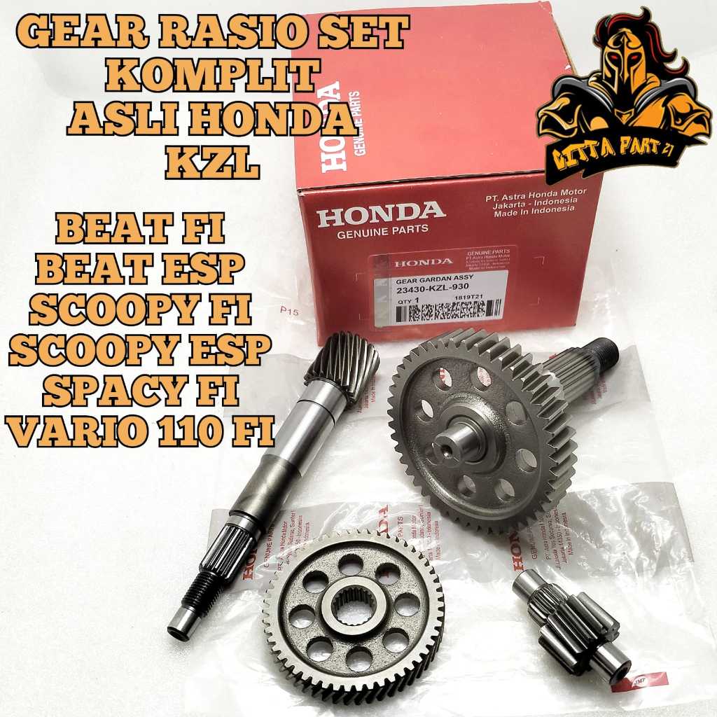 Jual GIGI GEAR RASIO SET KOMPLIT 4 MACAM ASLI ORIGINAL HONDA KUALITAS