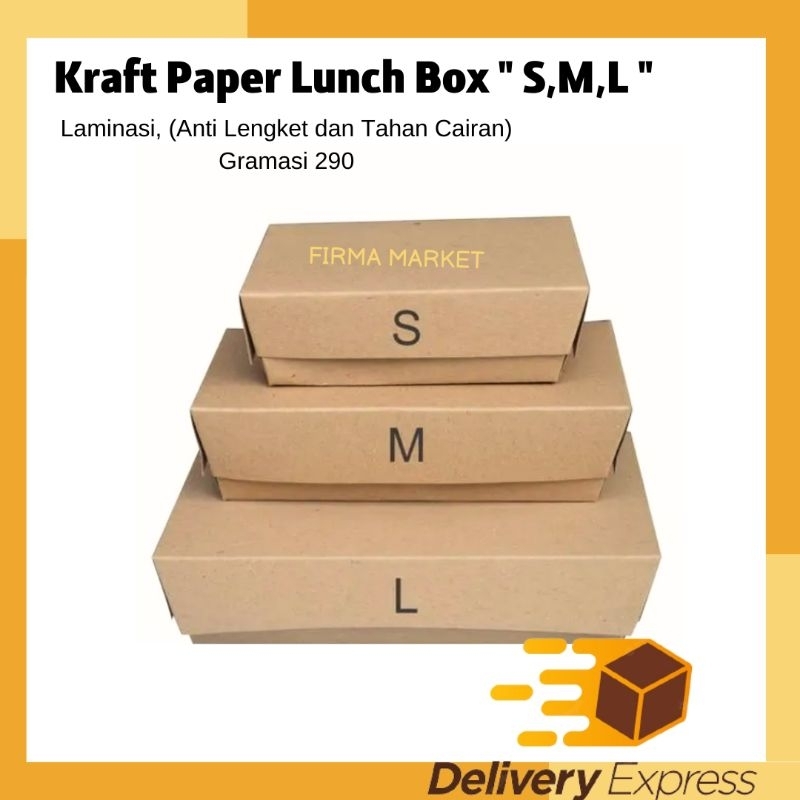 Jual CUCI GUDANG Paper Lunch Box Size S M L Snack Box Kotak Makan