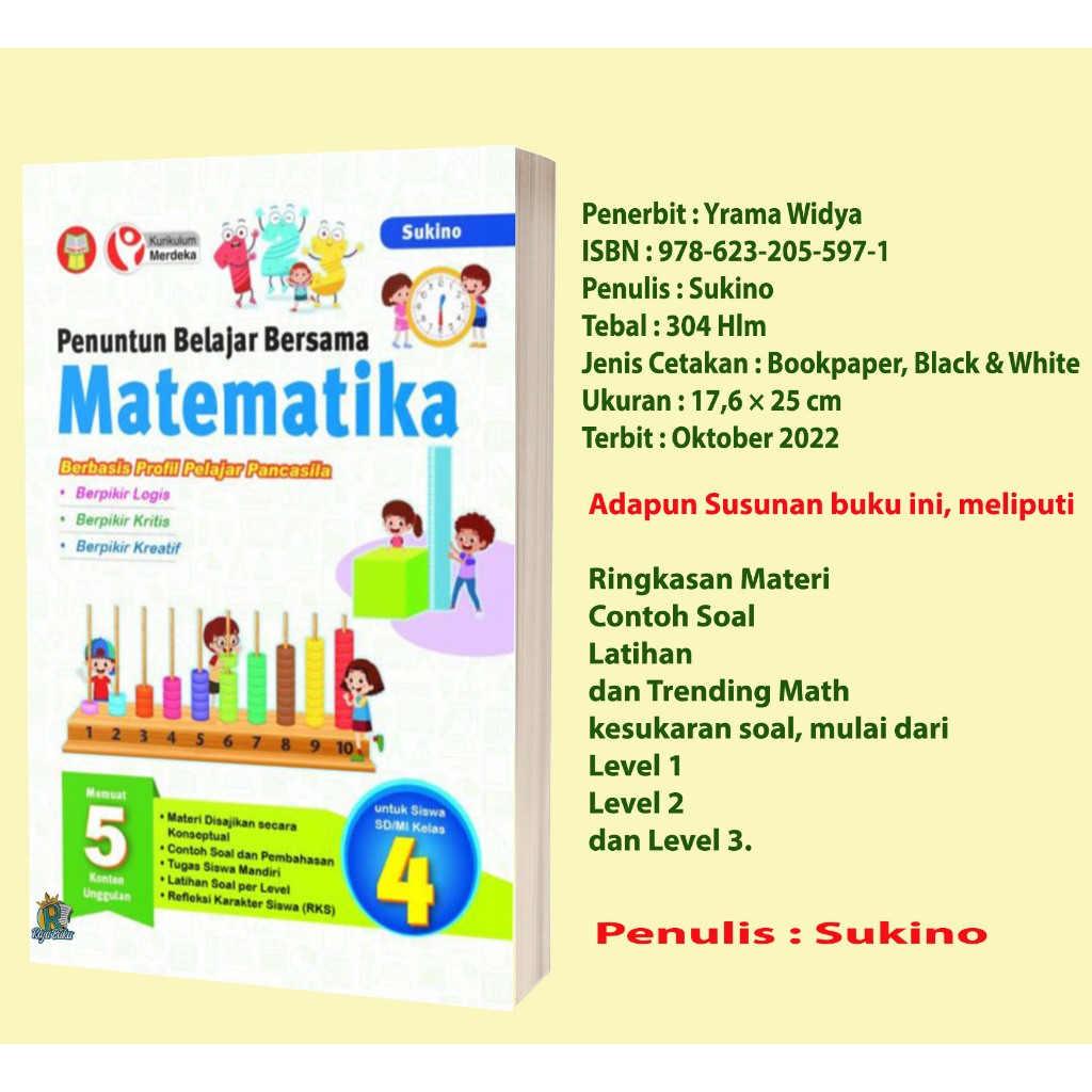 Jual Buku Ringkasan Materi Dan Latihan Soal Penuntun Matematika Sd