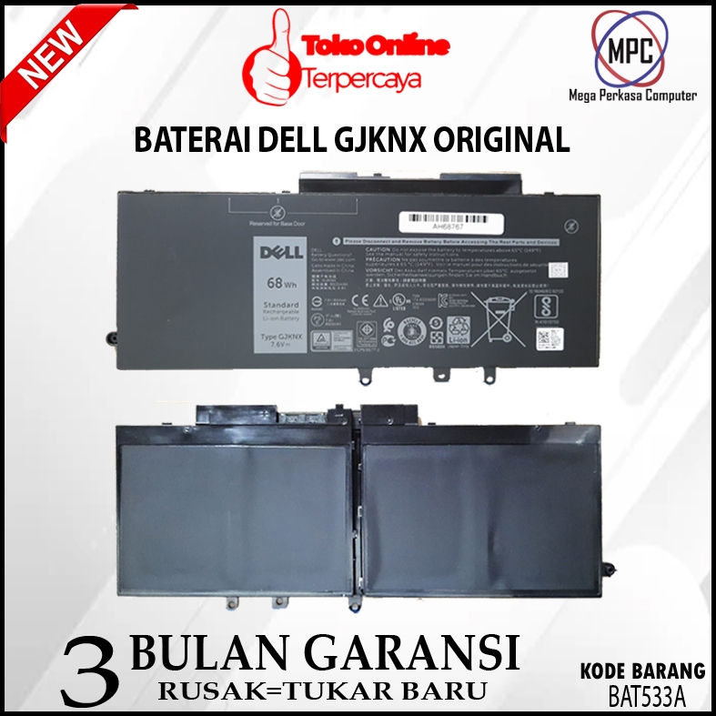 Jual Baterai Laptop Dell Latitude 5280 5290 5480 5490 GJKNX Original