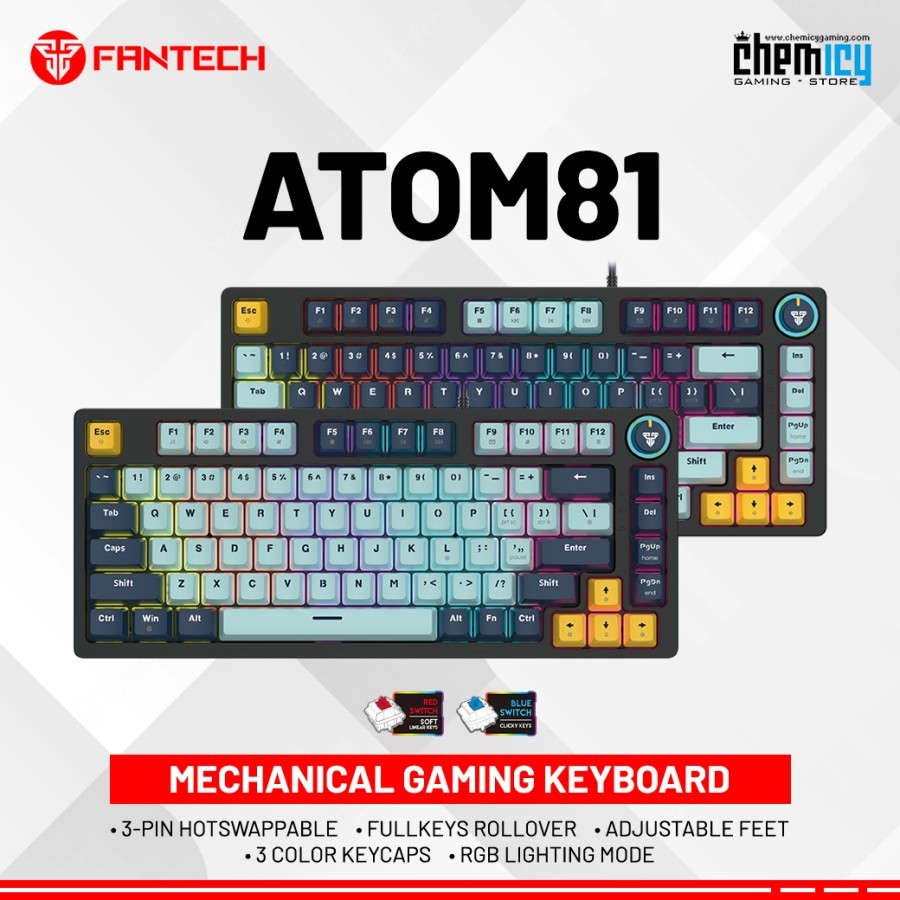 Jual Fantech ATOM81 MK875 V2 Mizu Series RGB Mechanical Gaming Keyboard